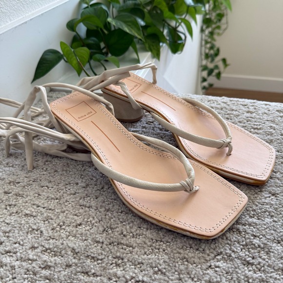 NEW Dolce Vita JORRY Snakeskin Embossed ANKLE WRAP Square Toe Sandals WOMEN 10.5 - Picture 3 of 14